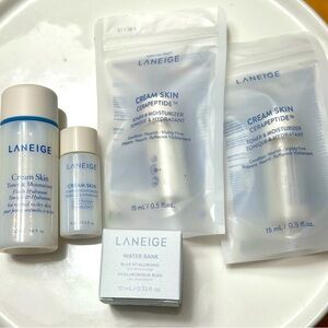 LANEIGE 5 minis travel set Cream Skin toner Water Bank moisturizer NEW